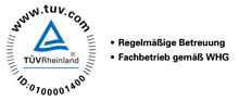 Wir sind ein WHG Fachbetrieb und unterliegen der stndigen berprfung durch den TV Rheinland.